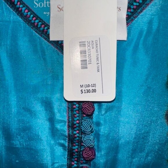 Soft Surroundings Curacao Tunic‎ Top Shirt 100% Silk Tie Dye New with Tags - Picture 5 of 6